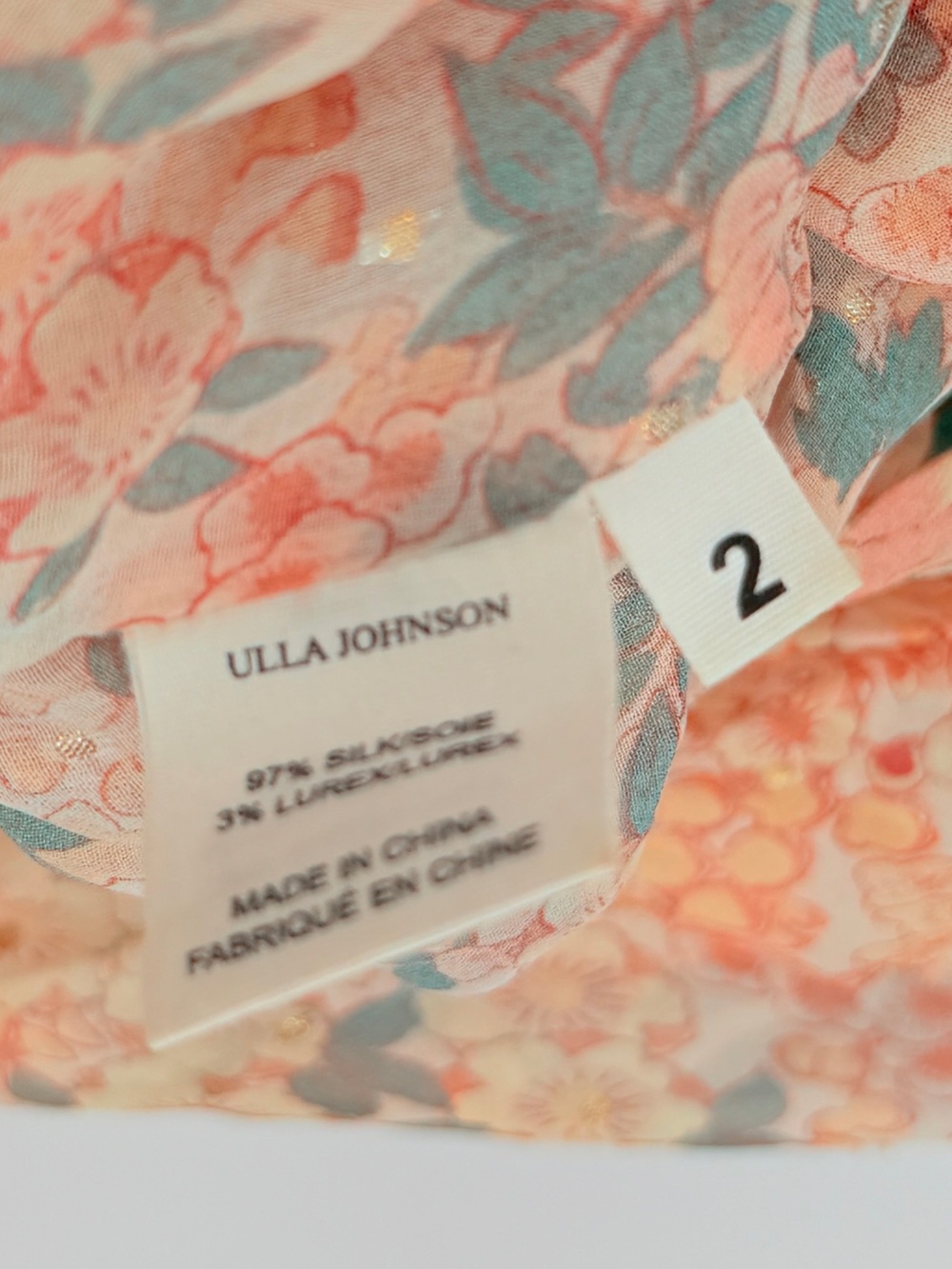 Ulla Johnson Floral Ruffle Blouse Size 2 - Picture 7 of 7